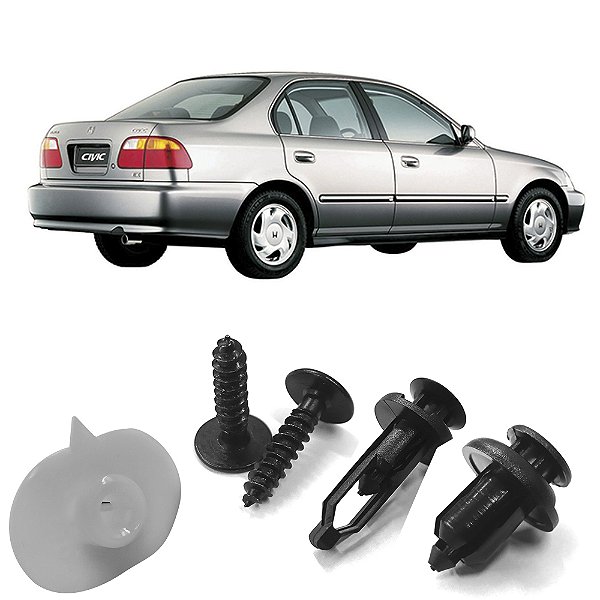 Kit Grampo Presilha Para-choque Traseiro Civic 1996 Até 2000