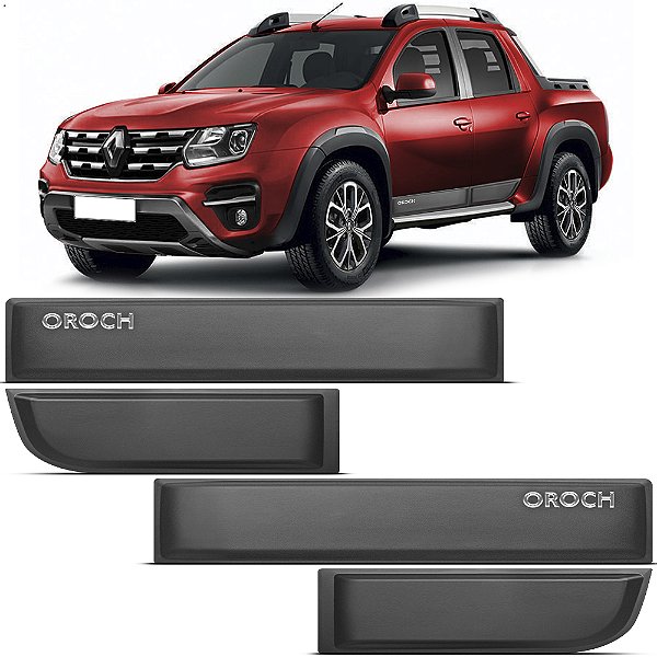 Friso Lateral Borrachão Renault Oroch Cinza 2021 Até 2024 - Com Logo