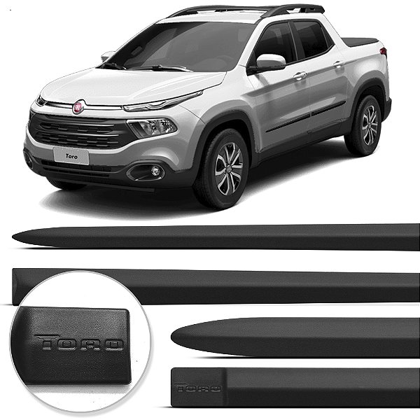 Friso Lateral Borrachão Fiat Toro 2016 Até 2022 Logo Em Baixo Relevo