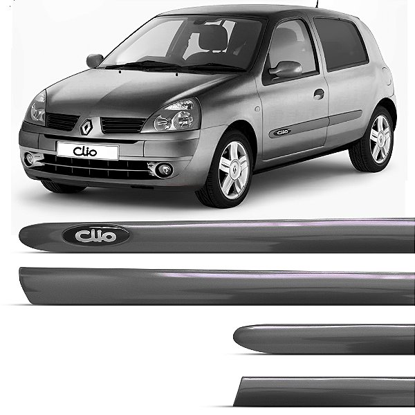 Friso Lateral Borrachão Renault Clio 2 Portas 2000 Até 2016 - Cinza Quartz