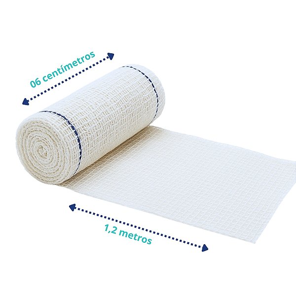 Atadura Crepom Faixa Bandagem Elástica 06cmx1.2m Kit 12 Un