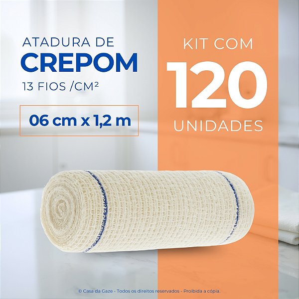 Atadura Crepom Faixa Bandagem Elástica 06cm Kit 120 Unidades