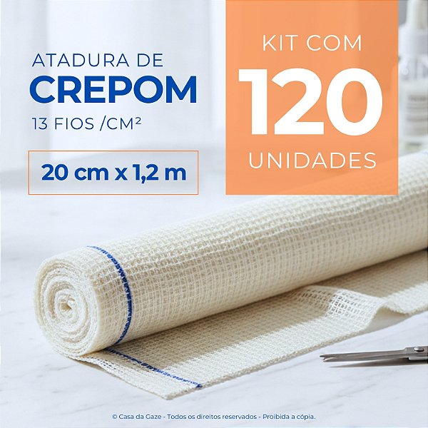 Atadura Crepom Faixa Bandagem Elástica 20cm Kit 120 Unidades