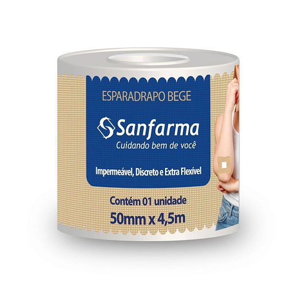 Fita Microporosa Bege Sanfarma 25mm x 4,5m 48 Unidades