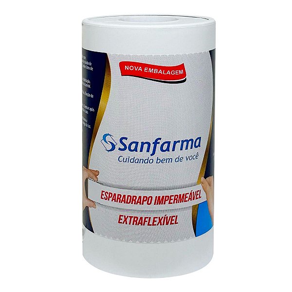 Esparadrapo Impermeavel Sanfarma Branco 100mm x 4,5m 12 Unid