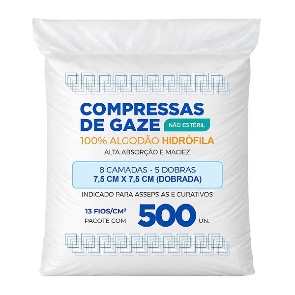 Compressa de Gaze Hidrófila Albamed 13 Fios 500 Unidades