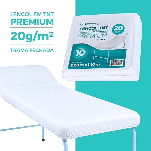 Lençol Descartável C/ Elastico Branco 20gr 220X110 10 Unidades