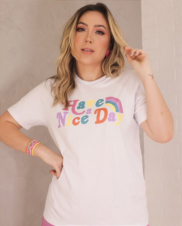 TSHIRT  NICE DAY BRANCA