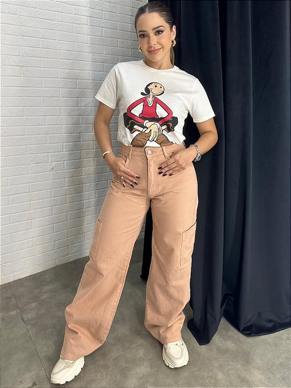 Calça Cargo Nude