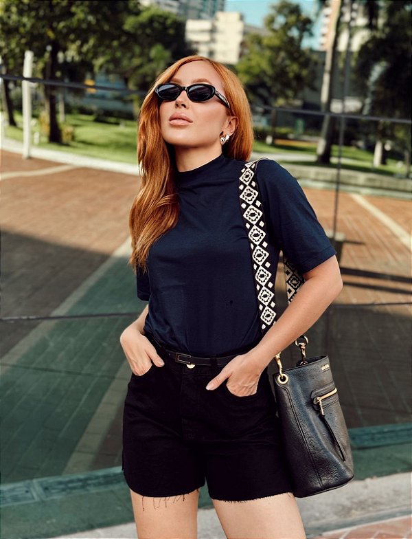 Short Preto Jeans