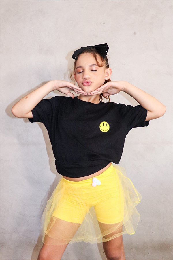 Saia Tule Infantil Amarelo