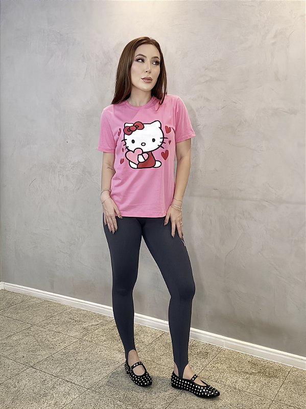Tees Hello Kit Rosa Sorvete