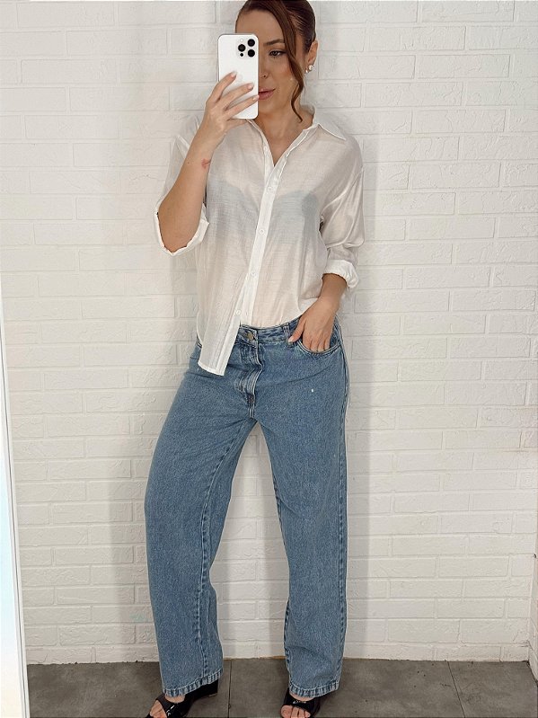 Calça Lene Jeans Reta Clara