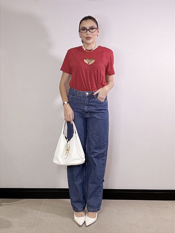 Calça Lene Jeans Reta Escura