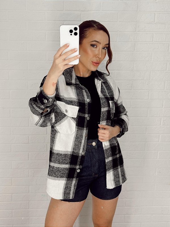 Camisaria Preta Xadrez Flanelada