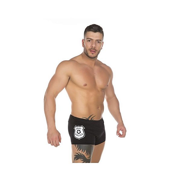 Cueca Boxer Fantasia Policial Pimenta Sexy