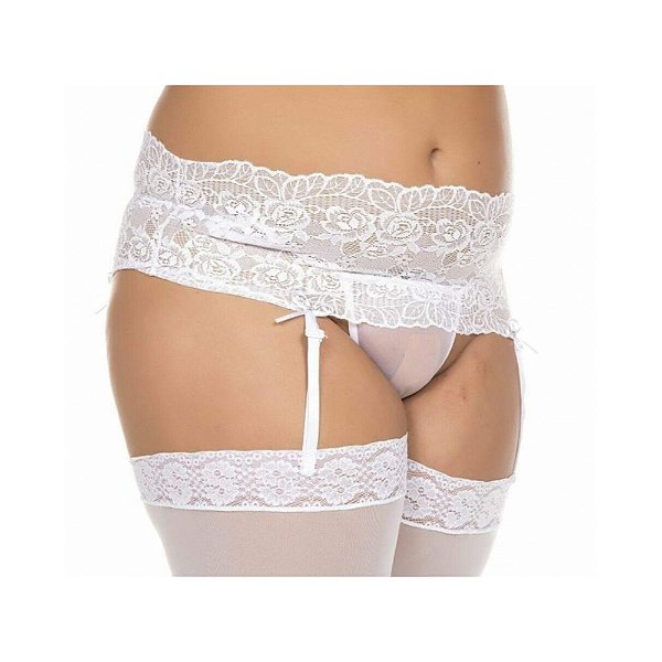 Cinta Liga Rendada Plus Size - Branca Pimenta Sexy