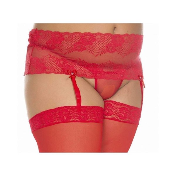 Cinta Liga Rendada Plus Size - Vermelha Pimenta Sexy