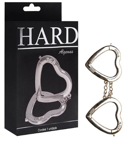 Algemas Coração Metal Cromado Hard