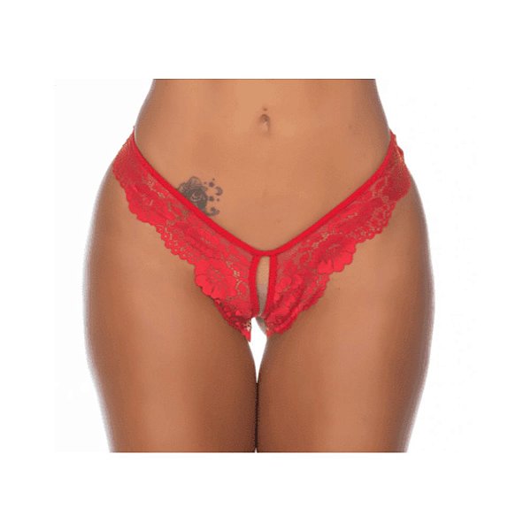 Calcinha Tanga Fio Dental Erótika - Vermelha
