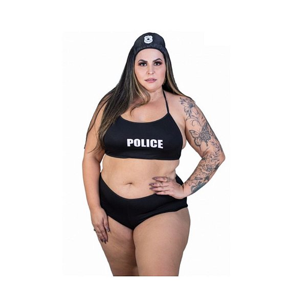 Mini Fantasia Policial Sexy Plus Size