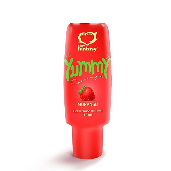 Gel Térmico Beijável Yummy Morango 15ml Sexy Fantasy