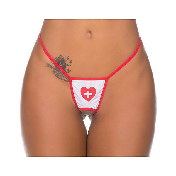 Calcinha Fantasia Fio Dental Médica Pimenta Sexy