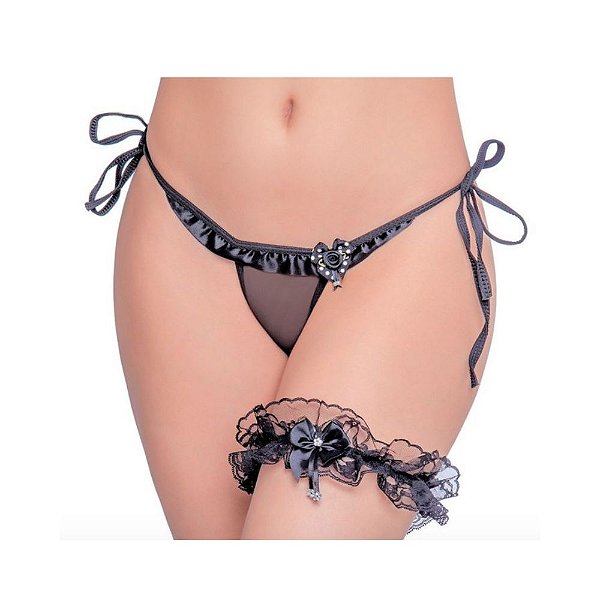 Persex Perneira Rendado Preto Pimenta Sexy
