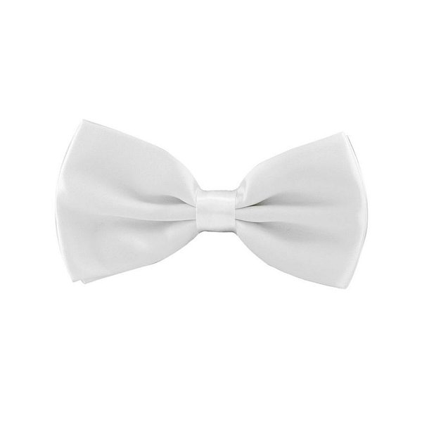 Gravata Borboleta Cetim Branca GToys