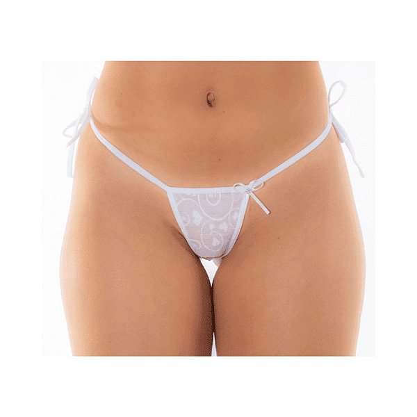 Calcinha Fio Dental Apressadinha - Branco Pimenta Sexy