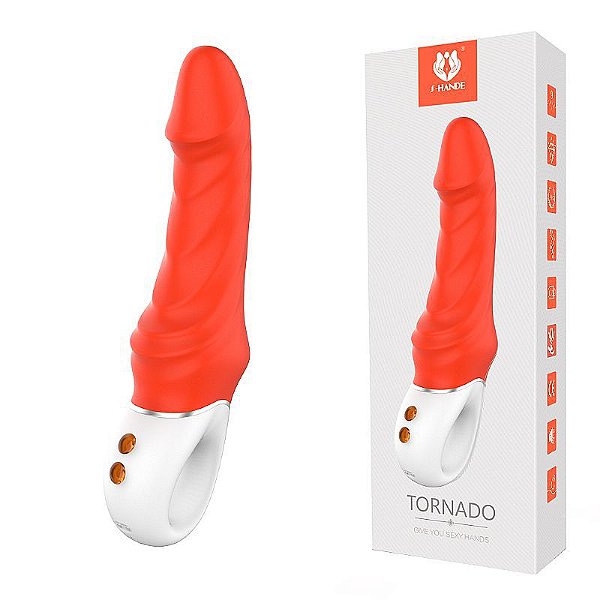 Vibrador Ponto G Recarregável Tornado S-Hande - Laranja