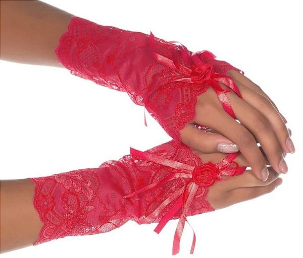 Luvas Tully Renda Curta - Vermelha Pimenta Sexy