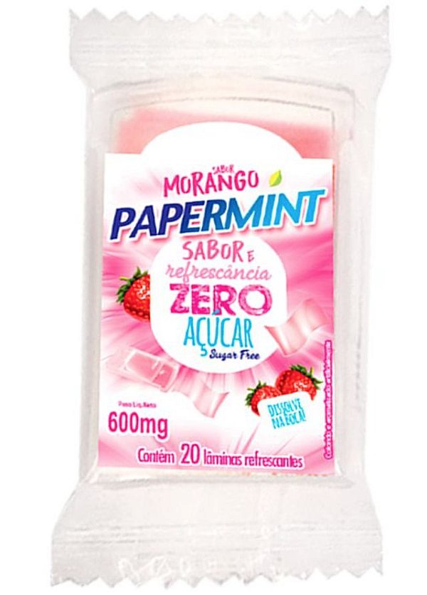Lâminas Refrescantes Papermint Morango 20 unidades Danilla