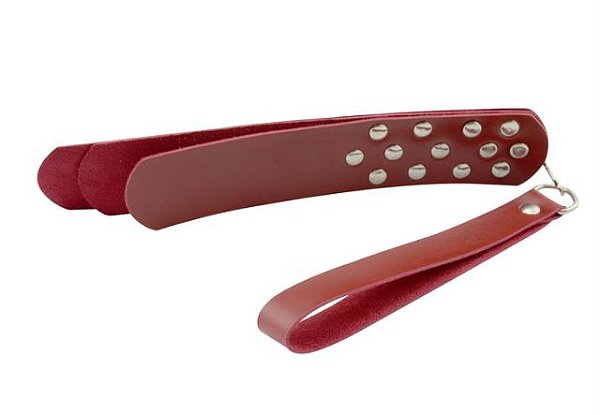Palamtória Rebite Couro Vermelho Dominatrixxx