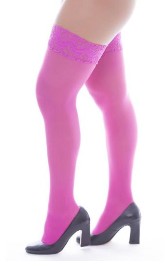 Meia 7/8 Fina Punho Renda - Rosa PerruTextil