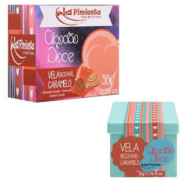 Vela beijável Algodão Doce Sabor Caramelo 50g