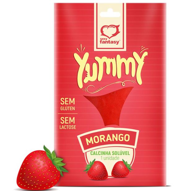 Calcinha Comestível Yummy Morango Sexy Fantasy