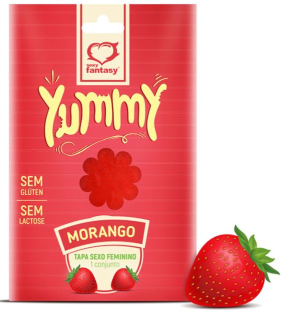 Tapa Sexo Comestível Yummy Morango Sexy Fantasy
