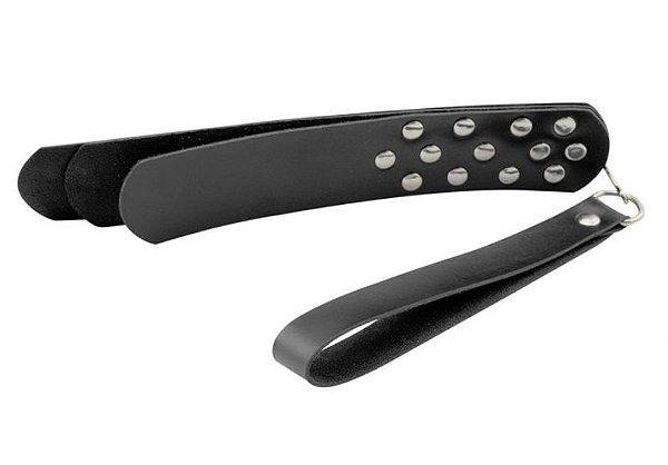 Palamtória Rebite Couro Preto Dominatrixxx