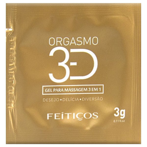 Orgasmo 3d Sachê Gel Para Massagem 3 Em 1 Feitiços