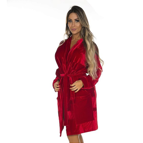 Roupão Mãe Da Noiva Veludo Pimenta Sexy