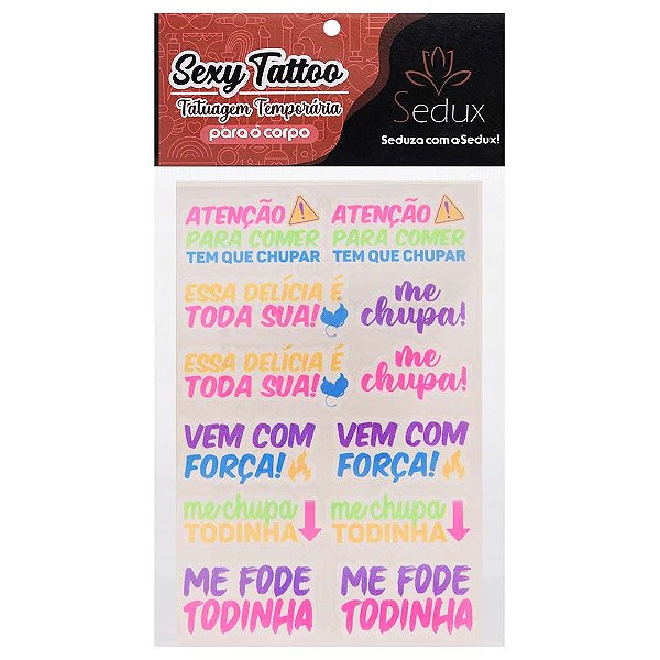 Tem Que Chupar Tatuagem Neon 10 X 15cm Sedux
