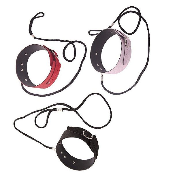 Coleira Em Pelúcia Com Guia 1m Dominatrixxx