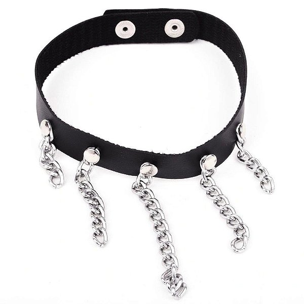 Gargantilha Com Botão De Pressão Dominatrixxx