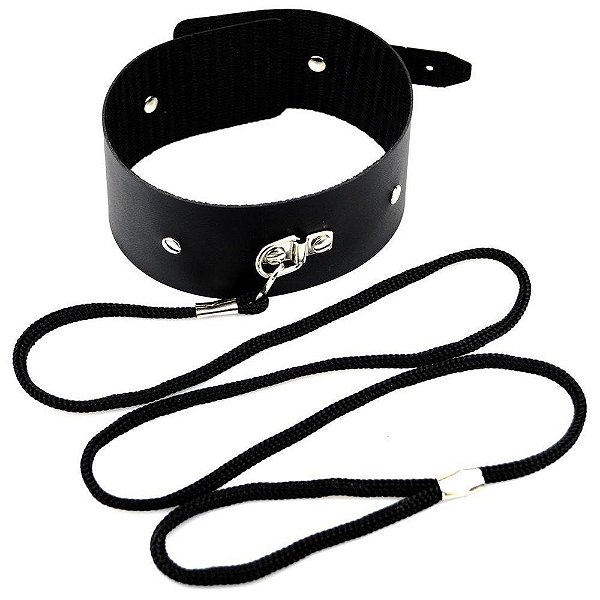 Kit Coleira Com Fivela Tira Regulável Com Guia 1m Dominatrixxx
