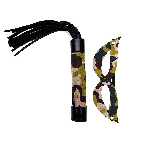 Kit Tiazinha Com Chicote 20cm Luxo Camuflado Dominatrixxx
