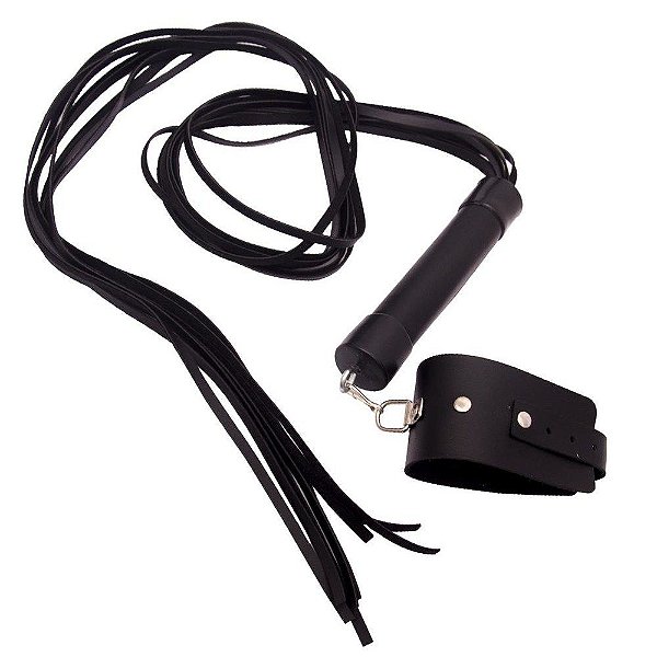 Kit Bracelete Com Chicote Tiras 80cm Dominatrixxx