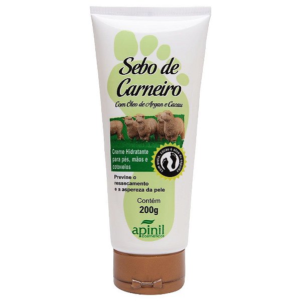 Sebo De Carneiro Creme Com Argan E Cacau 190g Apinil
