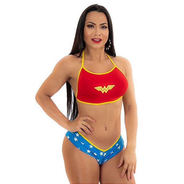 Mini Fantasia Mulher Maravilha Pimenta Sexy