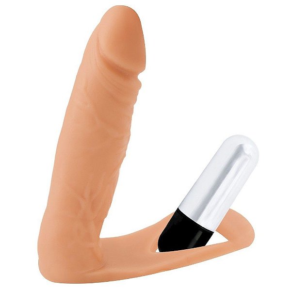 Anel Com Prótese Auxiliar E Vibro 12,4 X 3cm Sexy Fantasy